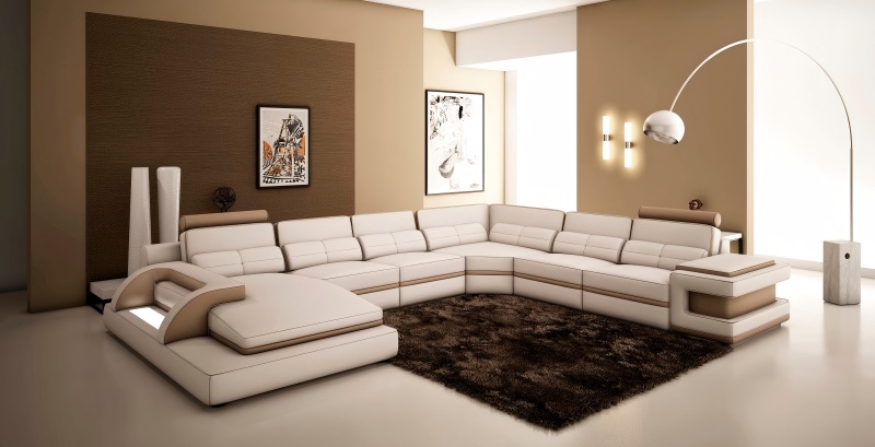 Un canapé en cuir minimaliste pour toute la famille