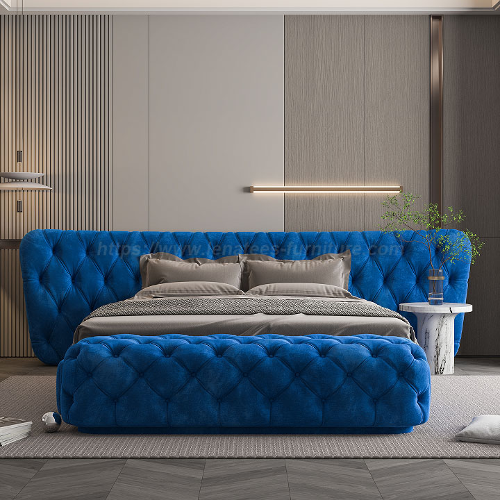 Chambre à coucher de coussin queen size lit tufté