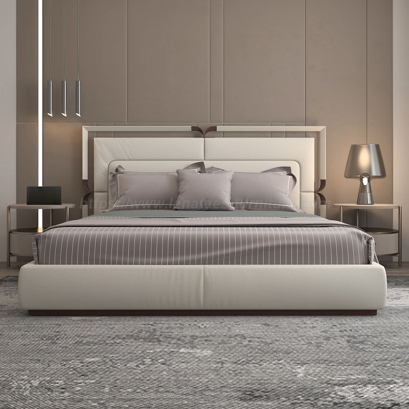 Lit de luxe en cuir king size tufted