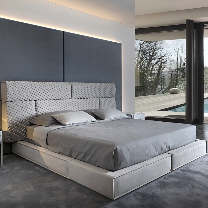 Lin lit minimaliste de plate-forme