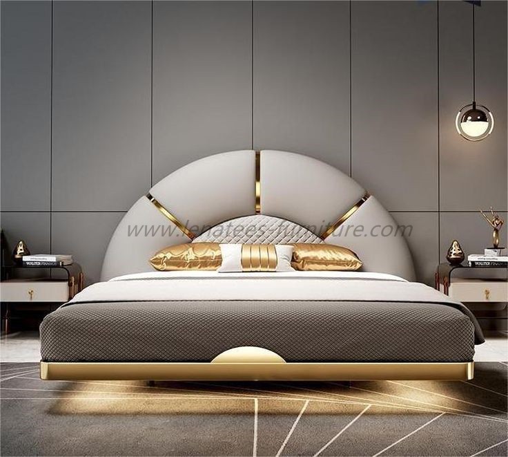 Meubles de chambre à coucher de luxe avec lumière LED