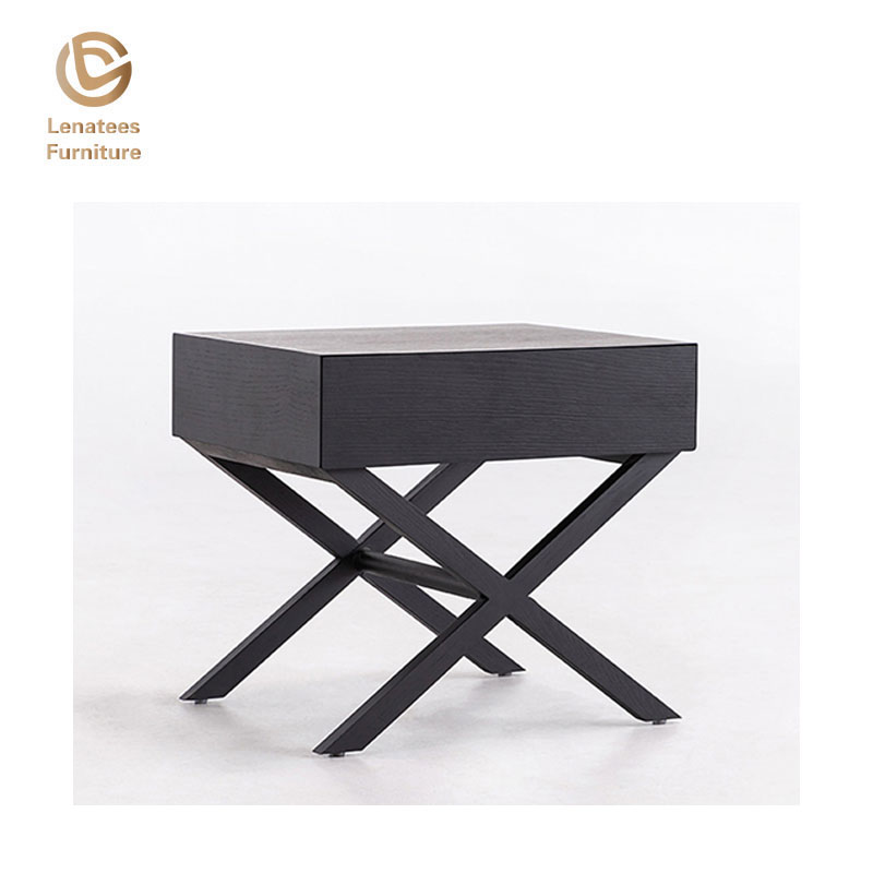 Table de chevet de chambre moderne noire