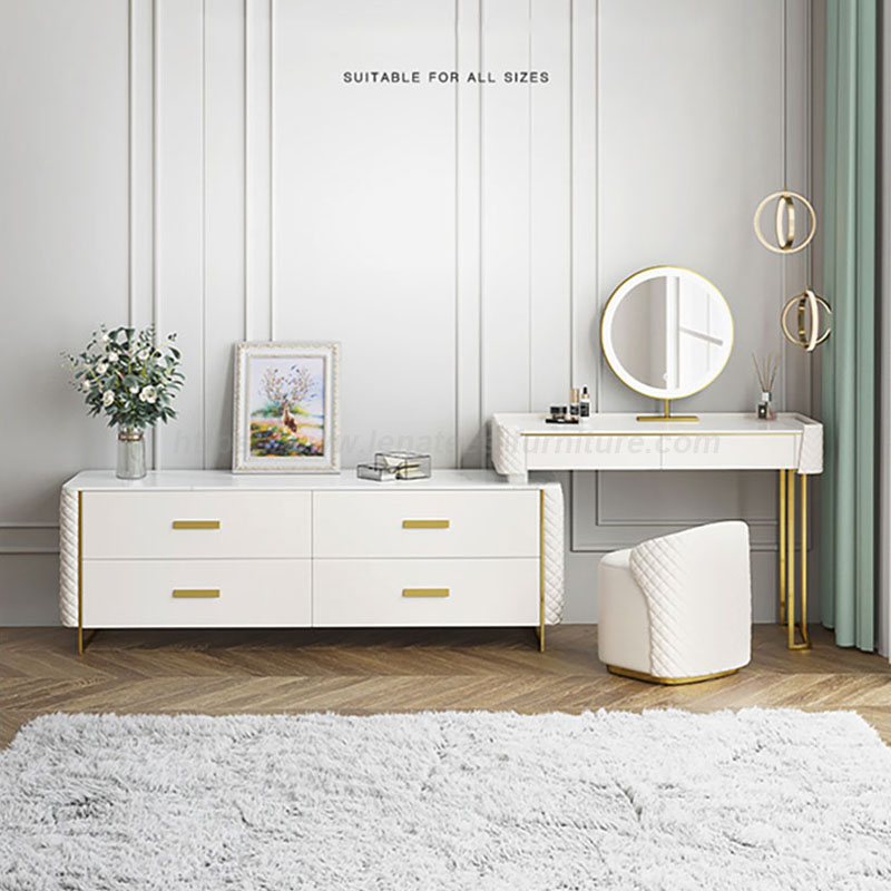 Commode moderne avec table miroir lumineuse