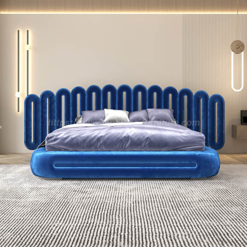 Nouveau design en cuir léger lit luxueux
