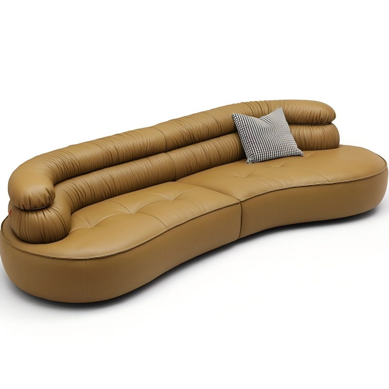 Sofa minimaliste à chute de vache à grain haut