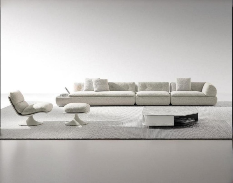 RÉSIDENCE XINYUE ｜ Sofa de tissu minimaliste incurvé